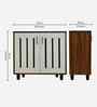Portland Sideboard In Planked Oak Dark With Ceramic White Finish
