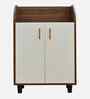 Portland Shoe Cabinet  In Planked Oak Dark With Ceramic White Finish