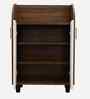 Portland Shoe Cabinet  In Planked Oak Dark With Ceramic White Finish