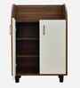 Portland Shoe Cabinet  In Planked Oak Dark With Ceramic White Finish