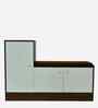 Portland Shoe Cabinet With Seating In Planked Oak Dark With Ceramic White Finish