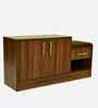 Portland Shoe Cabinet With Seating In Planked Oak Dark With Finish