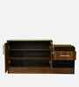 Portland Shoe Cabinet With Seating In Planked Oak Dark With Finish