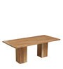 Portland Solid Wood 6 Seater Dining Table In Natural Acacia Finish