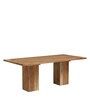 Portland Solid Wood 6 Seater Dining Table In Natural Acacia Finish