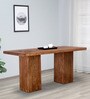 Portland Solid Wood 6 Seater High Dining Table In Premium Acacia Finish