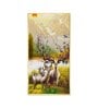 Portrait of Deer and Blossoms Glass Finish Vertical Wall Art