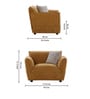 Portugal Fabric 1 Seater Sofa in Brown Colour Portugal Fabric 1 Seater Sofa in Brown Colour