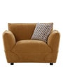 Portugal Fabric 1 Seater Sofa in Brown Colour Portugal Fabric 1 Seater Sofa in Brown Colour