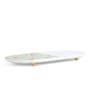 White Polka Dots Marble Oval (14 x 6 Inches)Appetizer Platter