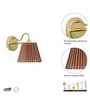 Possio Single Light Wall Fitting With Beige  Shade