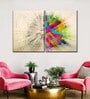 Beige Pink Left And Right Brain Framed Wall Art Panels ( Set Of 2)