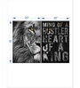 Black White Lion Hustler Inspirational Quote Framed Wall Art Panels ( Set Of 2)