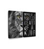 Black White Lion Hustler Inspirational Quote Framed Wall Art Panels ( Set Of 2)