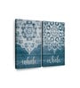 Blue & White Inhale Exhale Zen XI Printed Framed Wall Art Panels ( Set Of 2)