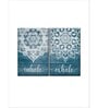 Blue & White Inhale Exhale Zen XI Printed Framed Wall Art Panels ( Set Of 2)