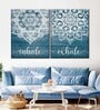 Blue & White Inhale Exhale Zen XI Printed Framed Wall Art Panels ( Set Of 2)