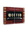 Brown Black Sushi Rolls Printed Framed Wall Art Panels ( Set Of 2)
