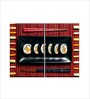 Brown Black Sushi Rolls Printed Framed Wall Art Panels ( Set Of 2)
