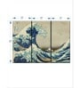 Green Blue Wave Printed Wall Art Panels ( Set Of 3)