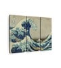 Green Blue Wave Printed Wall Art Panels ( Set Of 3)