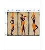 Beige Black Six Tribal African Women Panels Canvas Wall Art Panels ( Set Of 3)