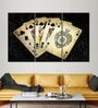 Black Beige Poker Spade Framed Wall Art Panels ( Set Of 3)