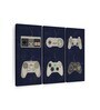Black Beige Video Game Controller Evolution Framed Wall Art Panels ( Set Of 3)