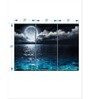 Black Blue Romantic Full Moon Printed Framed Wall Art Panels ( Set Of 3)