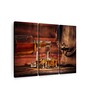 Black Brown Whiskey Glass Printed Framed Wall Art Panels ( Set Of 3)