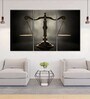 Black Grey Gold Scales Of Justice Printed Wall Art Panels ( Set Of 3)
