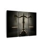 Black Grey Gold Scales Of Justice Printed Wall Art Panels ( Set Of 3)