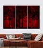 Black Red Dark Haunted Forest Printed Framed Wall Art Panels ( Set Of 3)