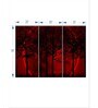 Black Red Dark Haunted Forest Printed Framed Wall Art Panels ( Set Of 3)