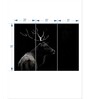 black White Monochrome Bull Elk Printed Framed Wall Art Panels ( Set Of 3)
