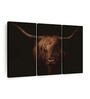 Black Highland Cow Panels Canvas Wall Art Panels ( Set Of 3)