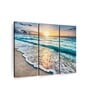 Blue Beige Beach Pattern Frameless Picture Waterproof Wall Art Panels ( Set Of 3)