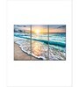 Blue Beige Beach Pattern Frameless Picture Waterproof Wall Art Panels ( Set Of 3)