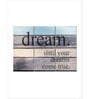 Blue Brown Dreams And Ambitions Quotes Printed Framed Wall Art Panels ( Set Of 3)