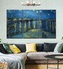 Blue Green The Starry Night Over The Rhone Printed Framed Wall Art Panels ( Set Of 3)