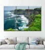 Blue Green Windy Cliffs Of Mother Printed Wall Art Panels ( Set Of 3)