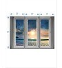 Blue Grey Window To Beach Scene Printed Wall Art Panels ( Set Of 3)