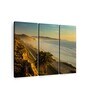 Blue Orange Torrey Pines Beach Sunset Panels Wall Art Panels ( Set Of 3)
