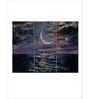 Blue Pink Moon Framed Wall Art Panels ( Set Of 3)