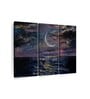 Blue Pink Moon Framed Wall Art Panels ( Set Of 3)