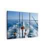 Blue White Fishing Reel In Natural Setting Panels Wall Art Panels ( Set Of 3)