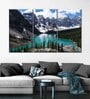 Blue White Lake Louise Landscape Panels Wall Art Panels ( Set Of 3)