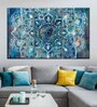 Blue White Mandala In Blue II Printed Framed Wall Art Panels ( Set Of 3)