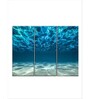 Blue White Underwater Sunlight Printed Framed Wall Art Panels ( Set Of 3)