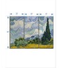 Blue Yellow Wheat Field With Cypresses Framed Wall Art Panels ( Set Of 3)